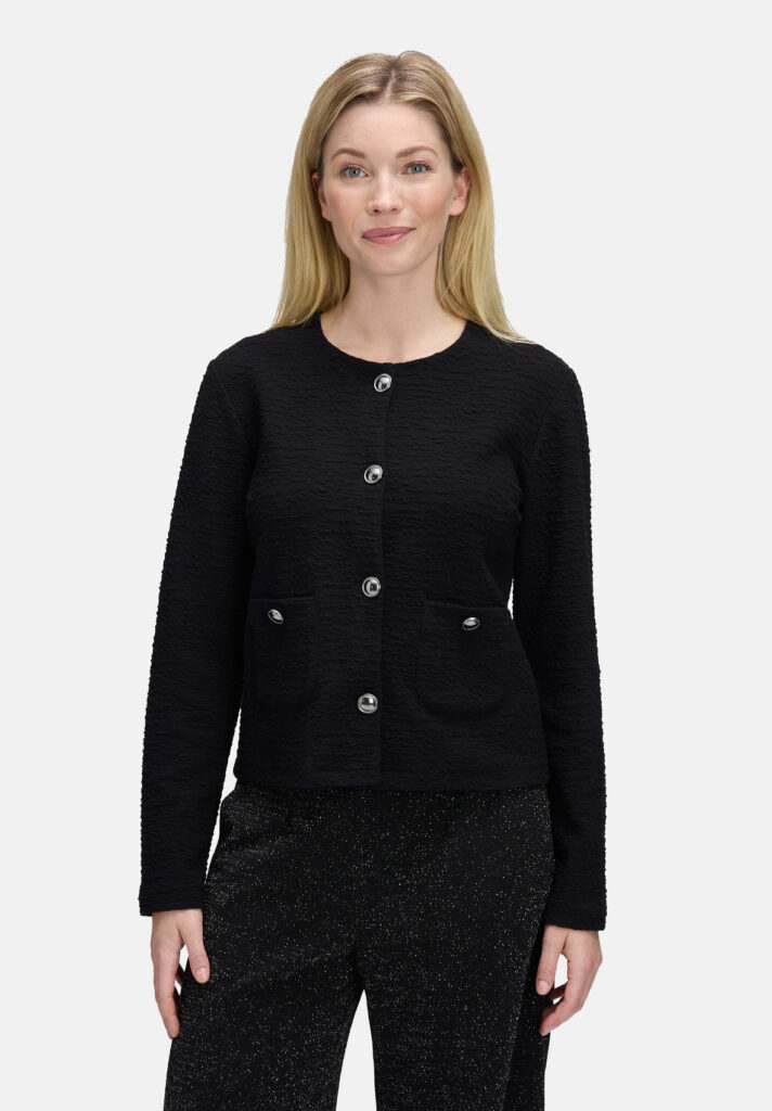 Betty Barclay Black Round Neck Slightly Fitted Jacket