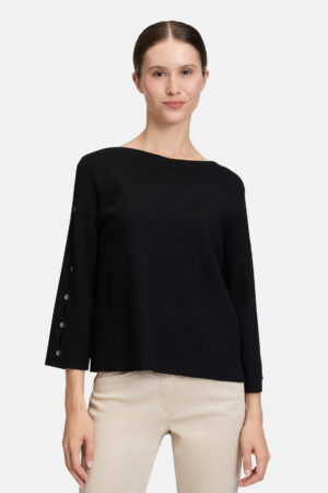 Betty Barclay Black Button Detail Knit Top