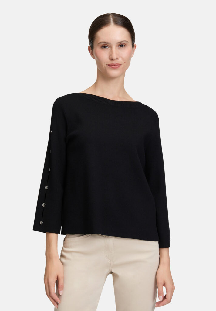 Betty Barclay Black Button Detail Knit Top