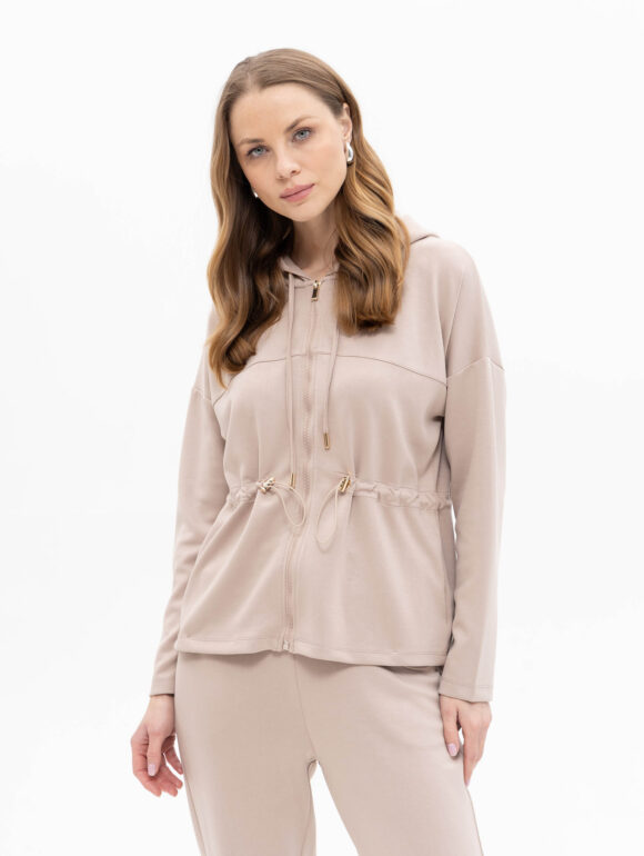 Passioni 18289 Beige Hooded Jacket