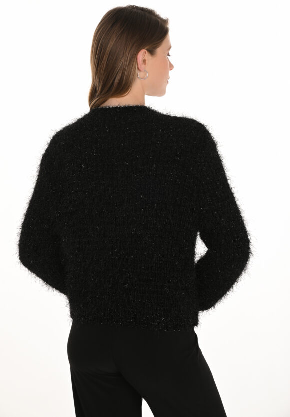 Frank Lyman 254929 Black/Silver Pearl Embellished Cardigan