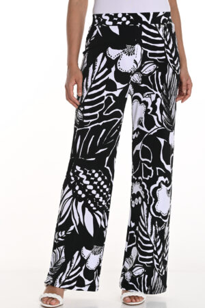 Frank Lyman 256317 Black/White Wide Leg Trousers