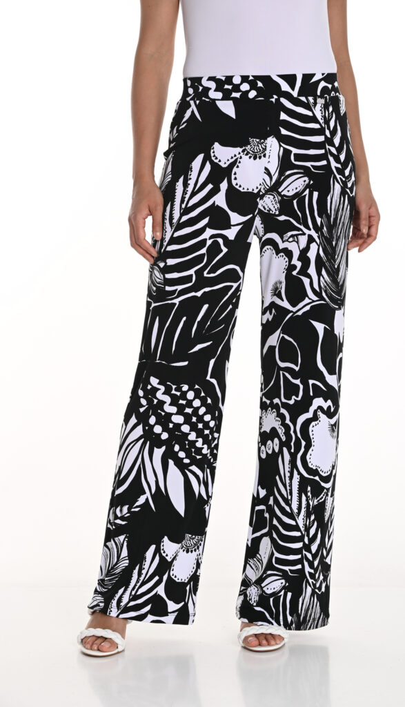 Frank Lyman 256317 Black/White Wide Leg Trousers