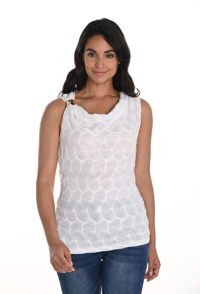 Frank Lyman 256442 Off-White Sleeveless Top
