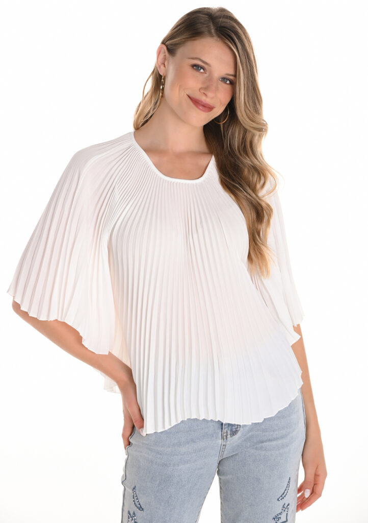 Frank Lyman 251532 Off-White Pleated Top