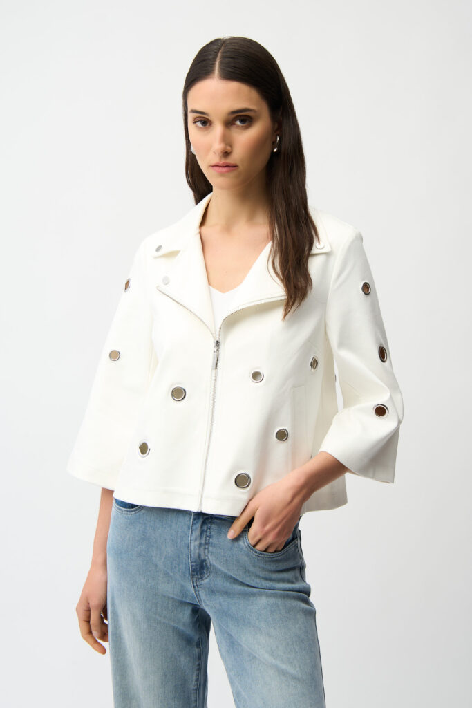 Joseph Ribkoff 261905 Faux Suede Swing Jacket With Grommets
