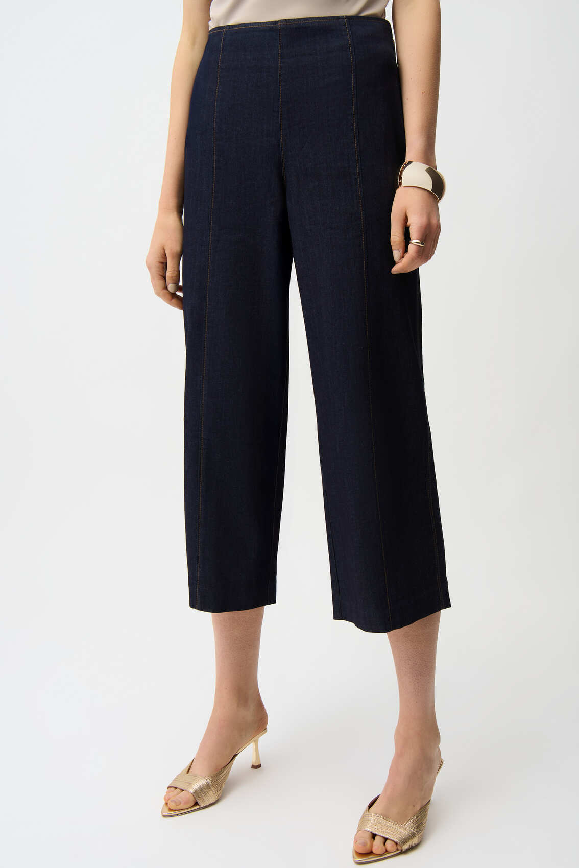 Joseph Ribkoff 261955 Culotte Jeans With Exposed Side Zipper