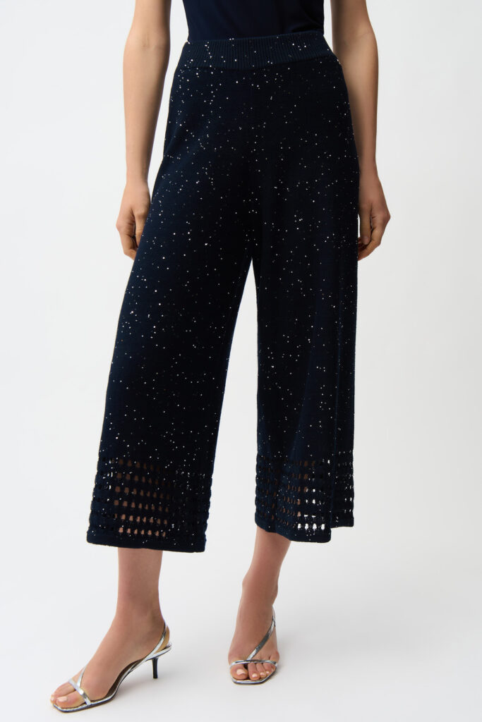 Joseph Ribkoff 261975 Knit Culotte Trousers With Sequins
