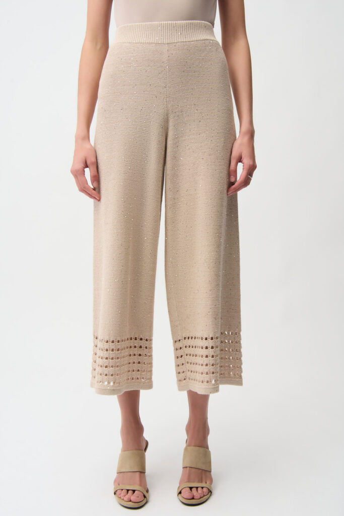 Joseph Ribkoff 261975 Parchment Culotte Trousers With Sequins