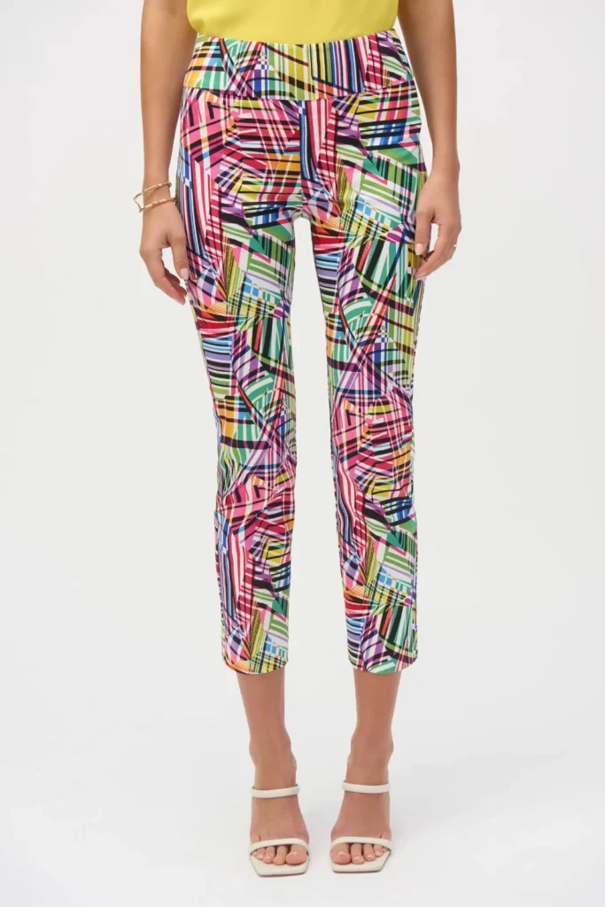 Joseph Ribkoff 252233 Black/Multi Straight Leg Trousers