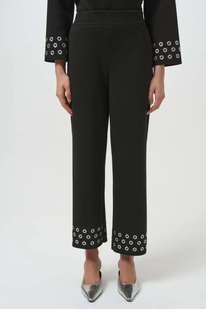 Joseph Ribkoff 254094 Black Scuba Jersey Straight Leg Trousers