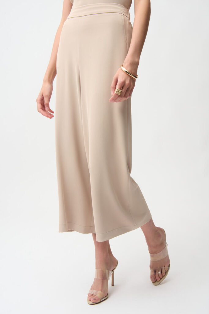 Joseph Ribkoff 261121 Parchment Woven Twill Culotte Trousers