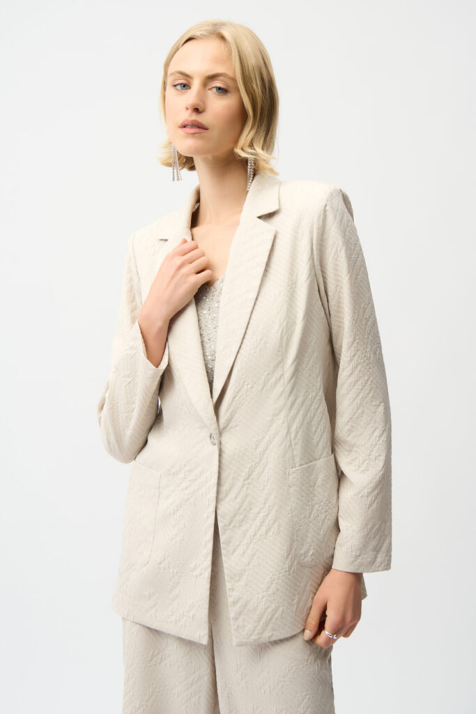 Joseph Ribkoff 261196 Moonstone Jacquard Straight Blazer
