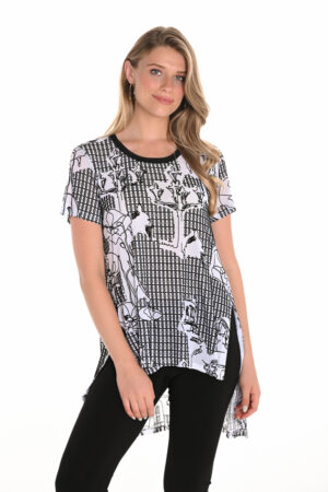 Frank Lyman 251102 White/Black Print Tunic