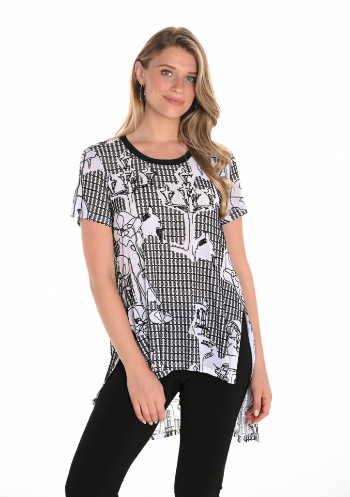 Frank Lyman 251102 White/Black Print Tunic
