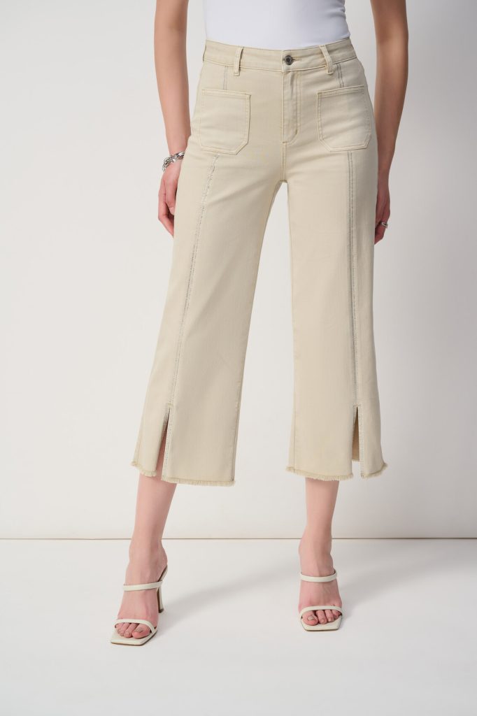 Joseph Ribkoff 251901 Moonstone Embellished Front Seam Jeans