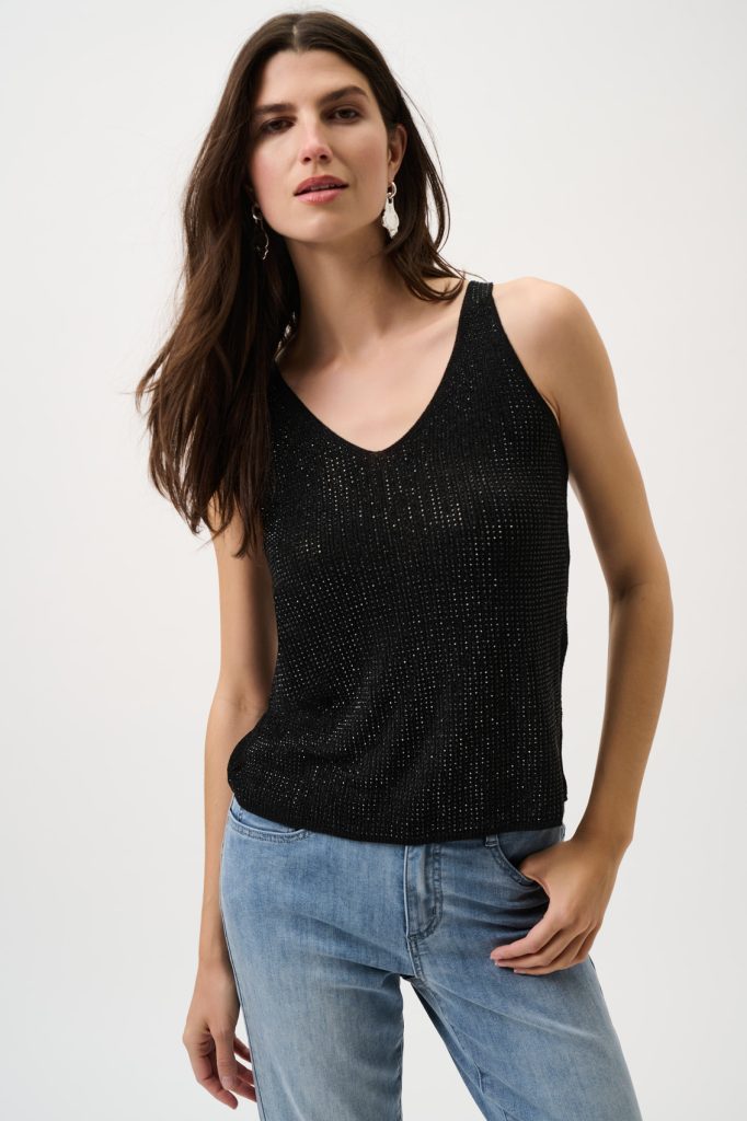 Joseph Ribkoff 252915 Black Camisole With Rhinestones