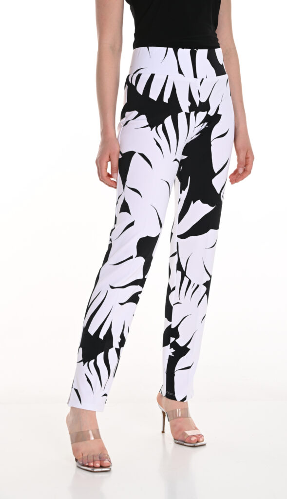 Frank Lyman 256137 Black/Off-White Print Trousers