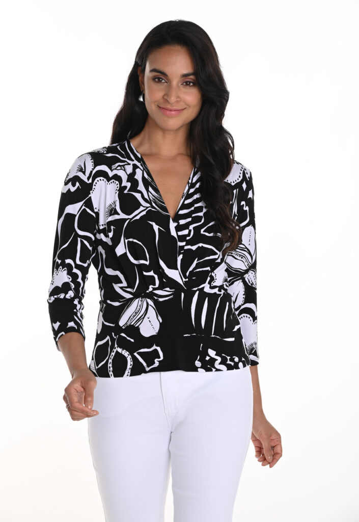 Frank Lyman 256316 Black/White Print Top