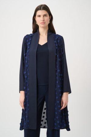 Joseph Ribkoff 261217 Midnight Blue 3D Dot Cover-Up