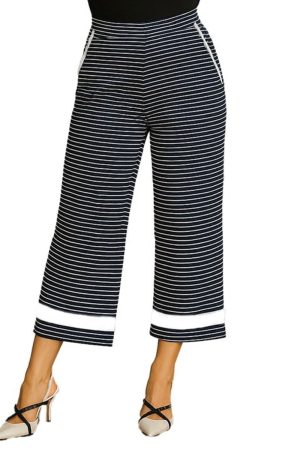 Orly 261321 Black/Off-White Wide Leg Cropped Trousers