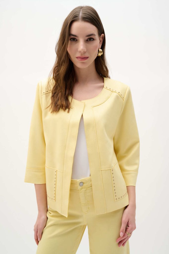 Joseph Ribkoff 262905 Faux Suede Jacket With Stud Details