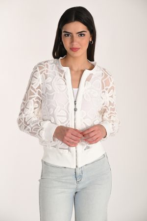Frank Lyman 266265 Ivory Floral Embroidered Jacket