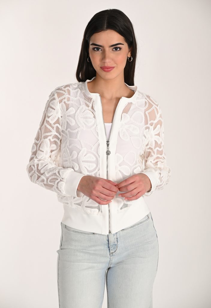 Frank Lyman 266265 Ivory Floral Embroidered Jacket