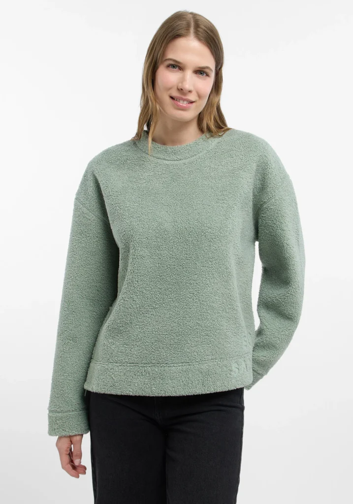 Elbsand 70769 Silt Green Relaxed Fit Fleece Pullover
