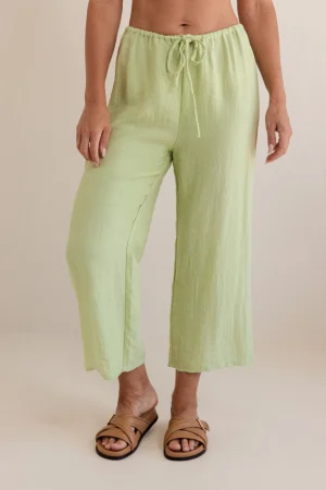 See Saw USS525 Pistachio Linen Mix Wide Leg Trousers