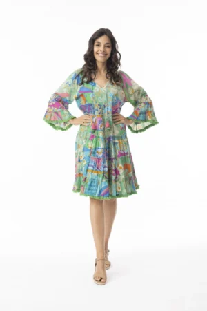 Orientique 20130 Multi Print Santa Cruz Layered Dress