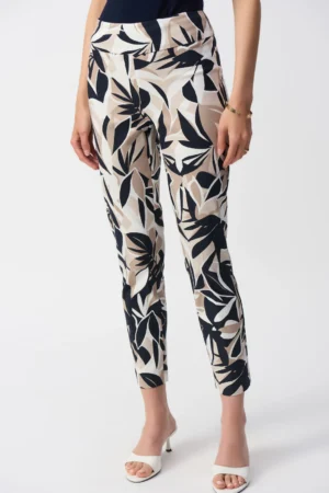 Joseph Ribkoff 251001 Vanilla/Multi Tropical Print Trousers