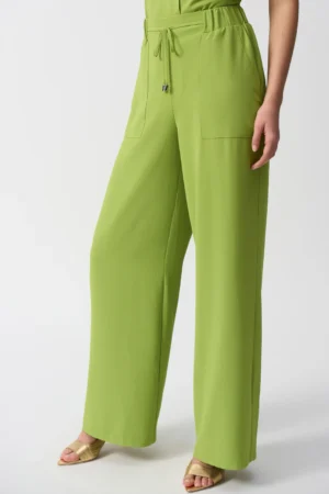 Joseph Ribkoff 251185 Greenery Textured Wide Leg Trousers