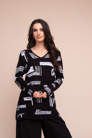 308 A48205 black white scarf detached