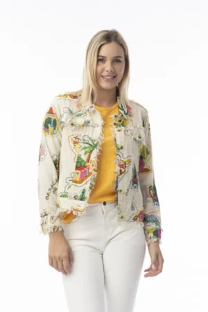 Orientique 32439 Sand/Multi Print Guatemala Cotton Jacket