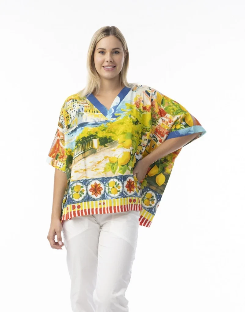 Orientique 32444 Amalfi Multi Oversized V-Neck Top