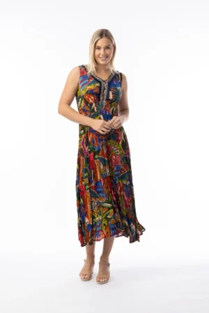 Orientique 91259 Multi Print Torgua Sleeveless Dress