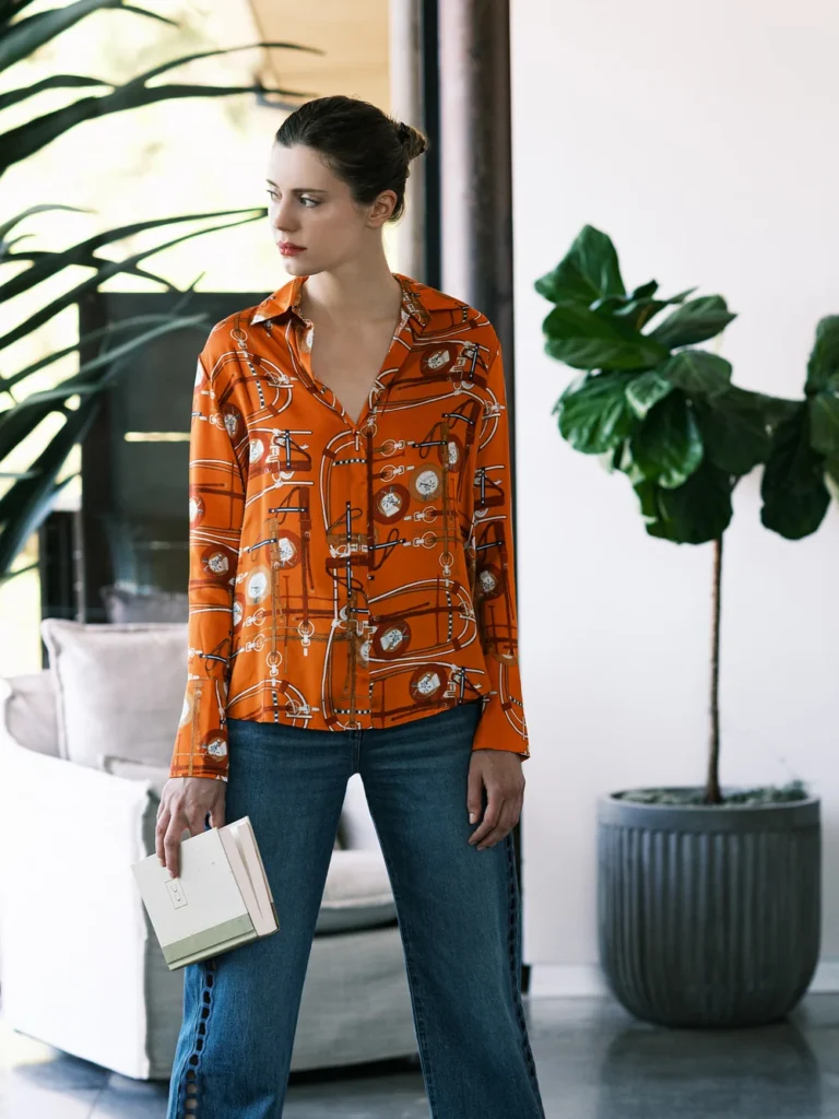 Catherine Gee Monserrat Daria French Cuff Silk Blouse