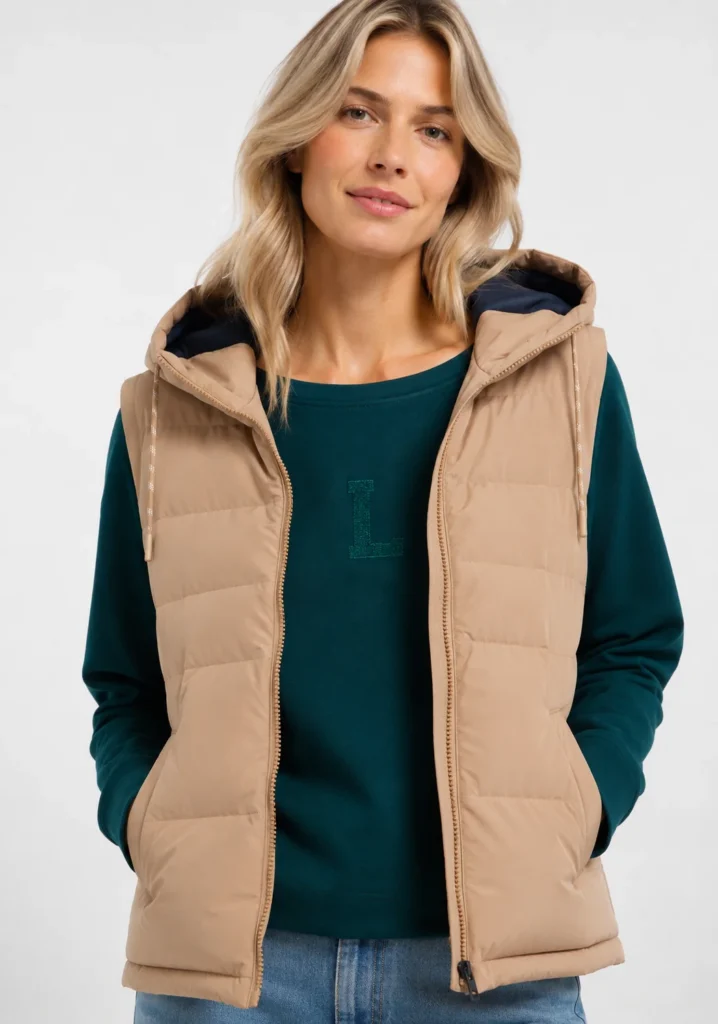 Elbsand 70897 Warm Beige Relaxed Fit Quilted Vest