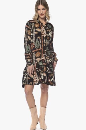 Tolani 25324 Coffee /Multi Hatty Dress