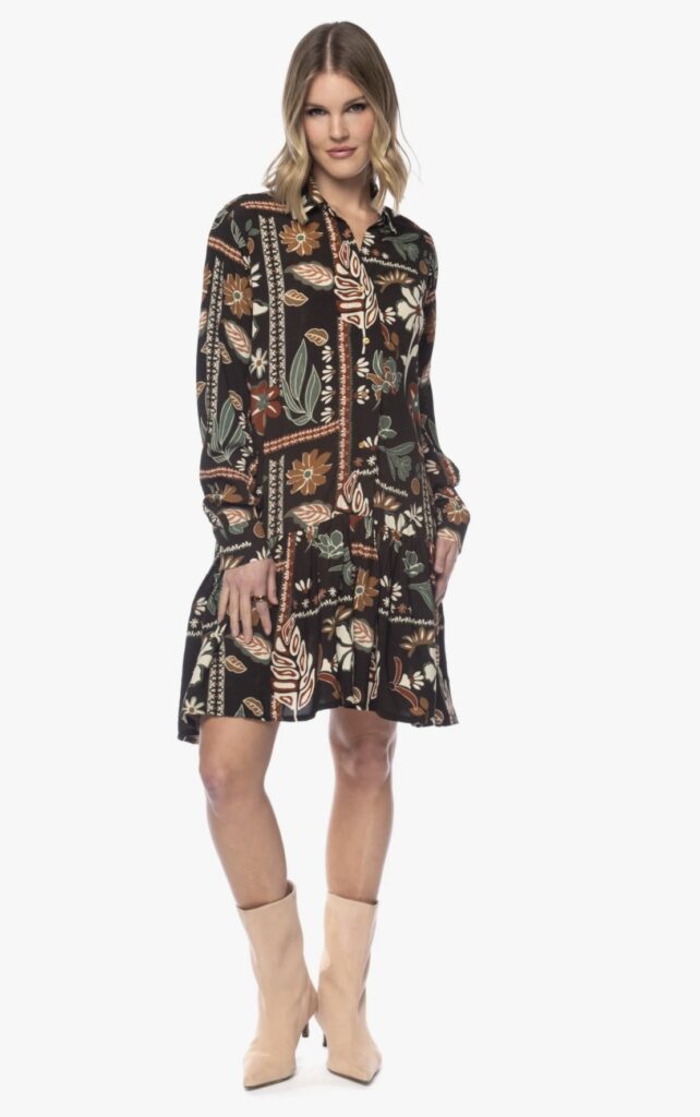 Tolani 25324 Coffee /Multi Hatty Dress
