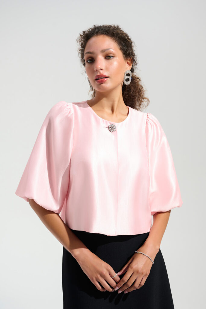 Joseph Ribkoff 261706 Shimmer Jacket With Puff Sleeves