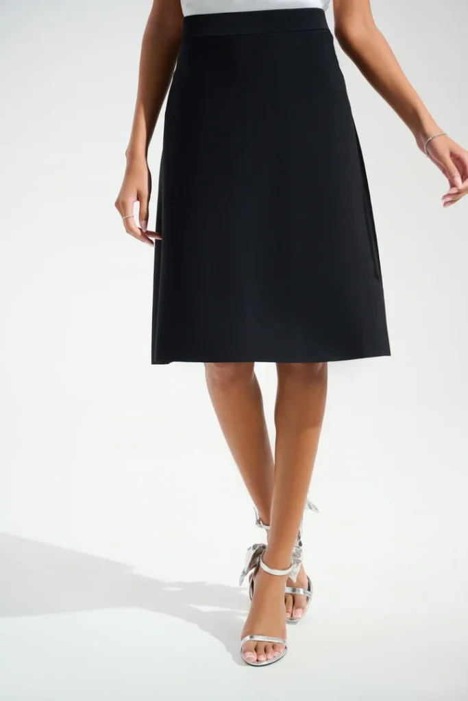 Joseph Ribkoff 261745 Black Signature Sweater Knit A-Line Skirt