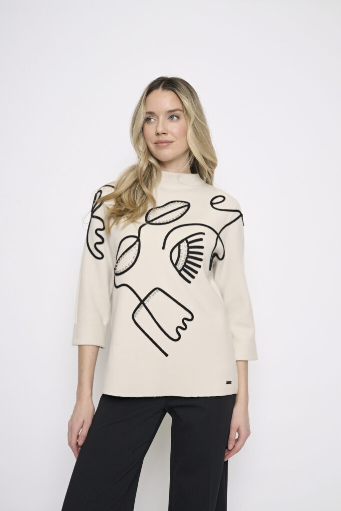 Picadilly YE763 Jewel Embellished Knit Top