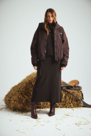 Smith & Soul 0926 0971 Brown Oversized Hooded Boxy Jacket (1)
