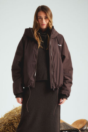 Smith & Soul 0926 0971 Brown Oversized Hooded Boxy Jacket (3)