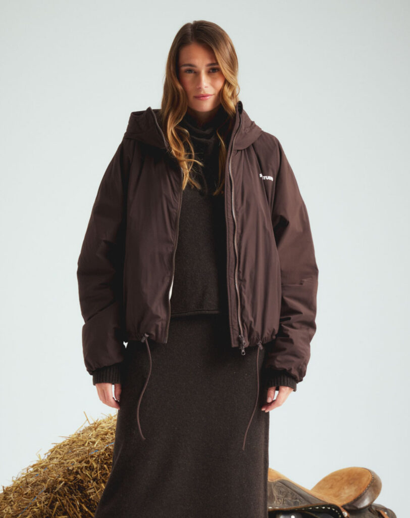 Smith & Soul 0926-0971 Brown Oversized Hooded Boxy Jacket