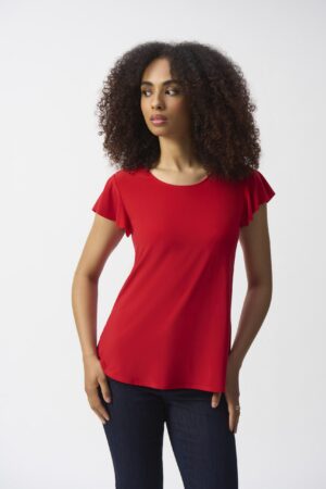 Joseph Ribkoff 251169 Ruffled Crew Neck Top