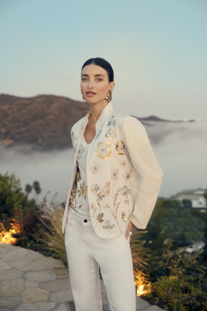 Frank Lyman 251553 White/Multi Floral Linen Mix Jacket
