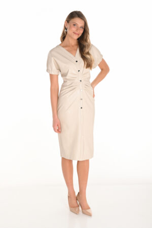 Frank Lyman 253406 Bone Leatherette Dress